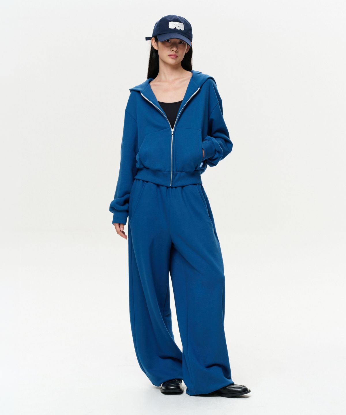 이알에이(ERA) UNISEX ERA OVERSIZED HOODED ZIP-UP - YALE BLUE