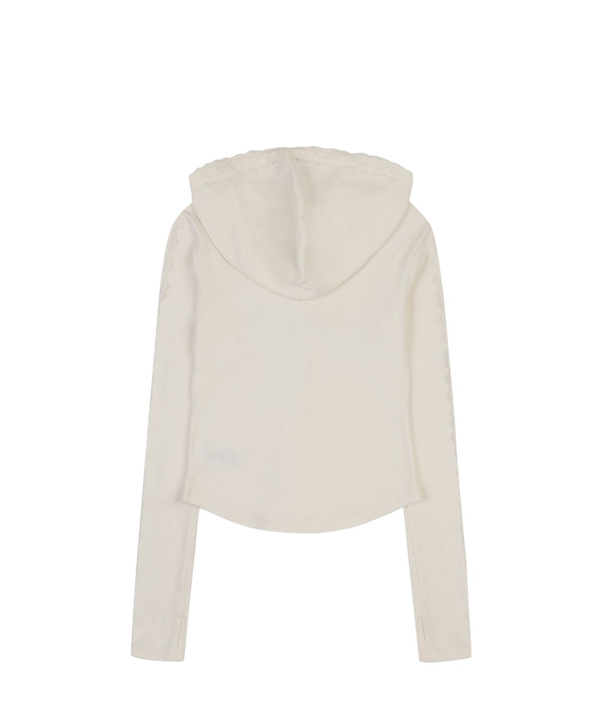 오디너리 홀리데이(ORDINARY HOLIDAY) LACE TRIM HOODIE [IVORY]