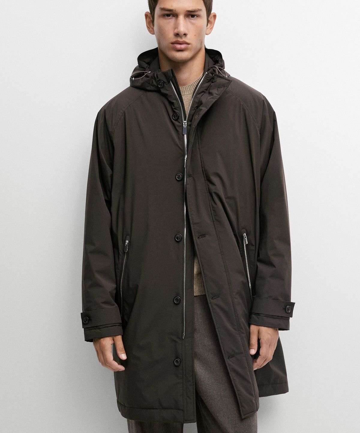 마시모두띠(MASSIMO DUTTI) 테크니컬 롱 파카