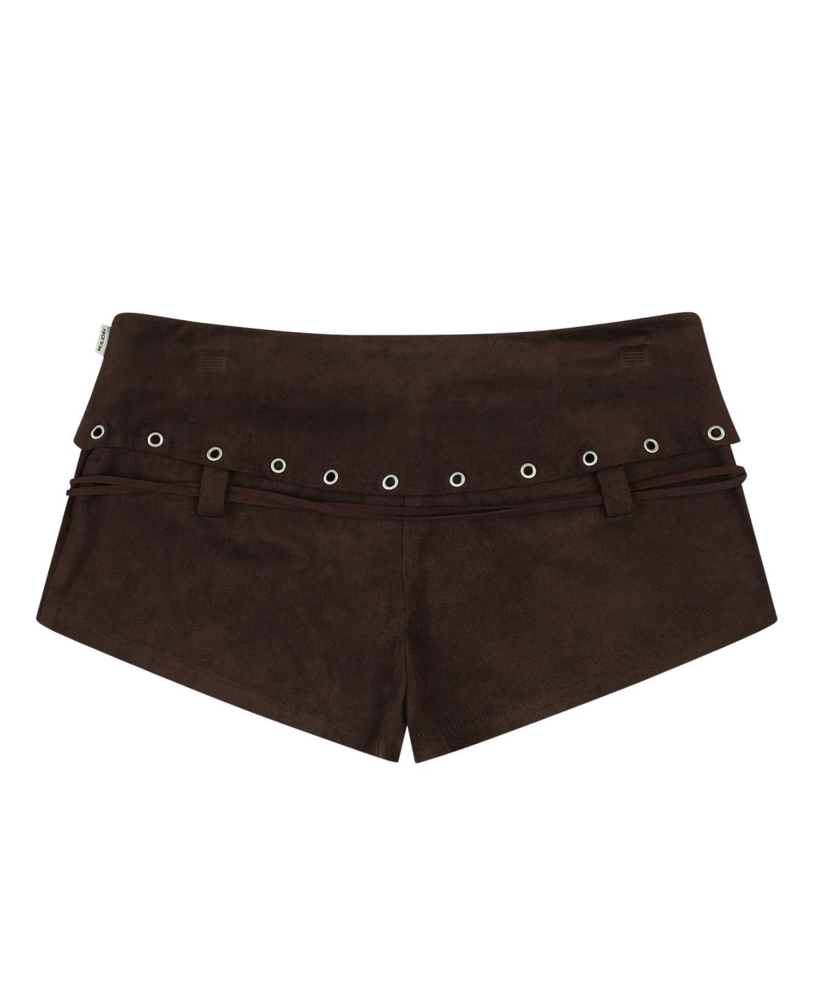 오디너리 홀리데이(ORDINARY HOLIDAY) EYELET SUEDE SHORTS [BROWN]