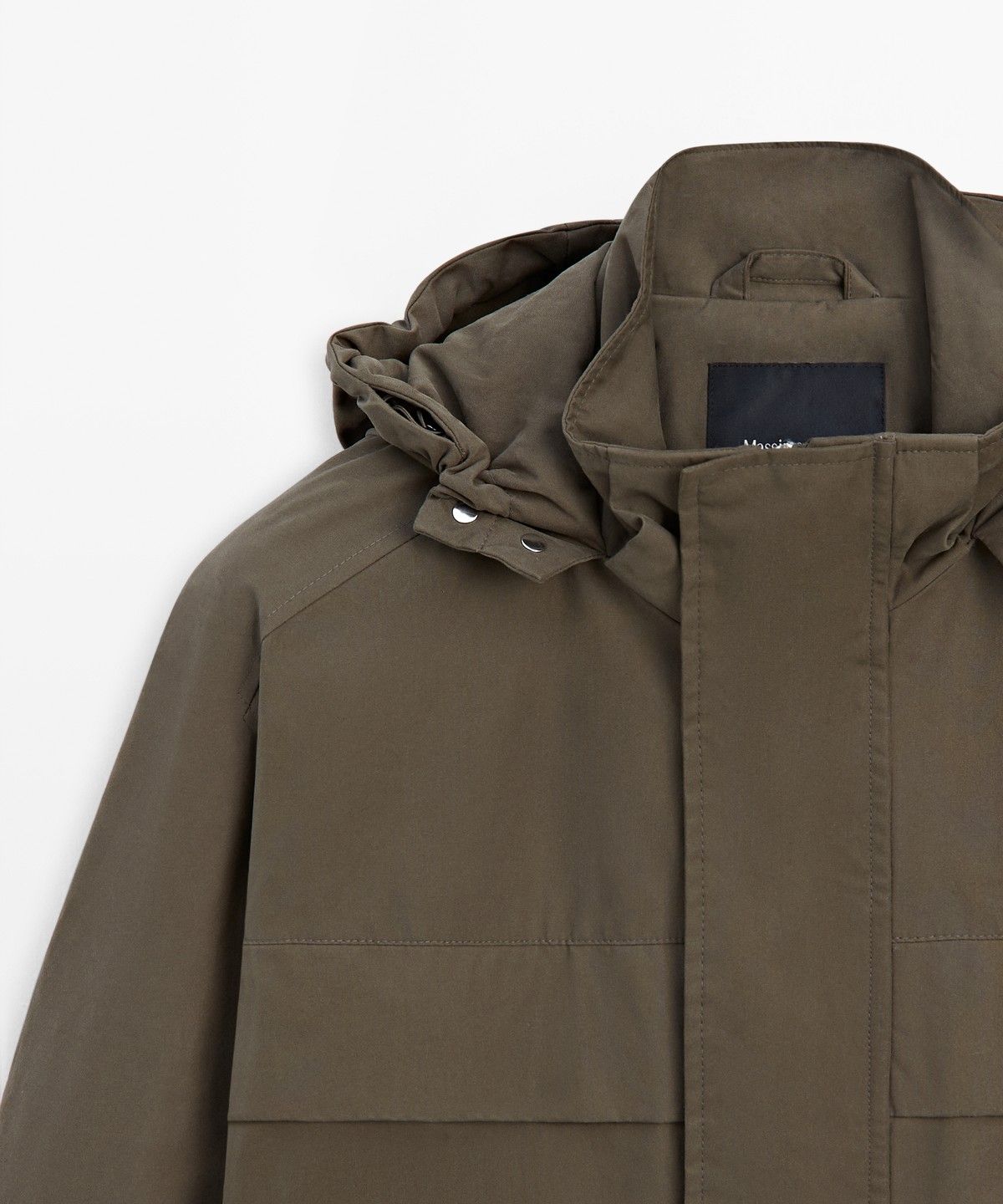 마시모두띠(MASSIMO DUTTI) 후드 퀼팅 쇼트 파카