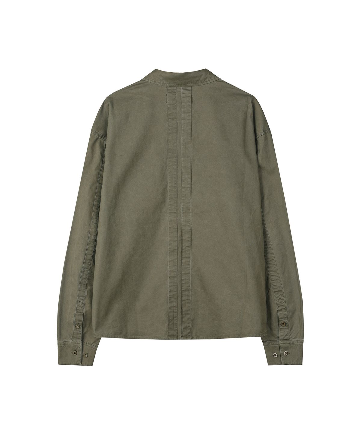 세컨모놀로그(SECONDMONO) [옷미새 미홀 콜라보]Washed Panel Shirt [KHAKI]_SESH032KHAKI