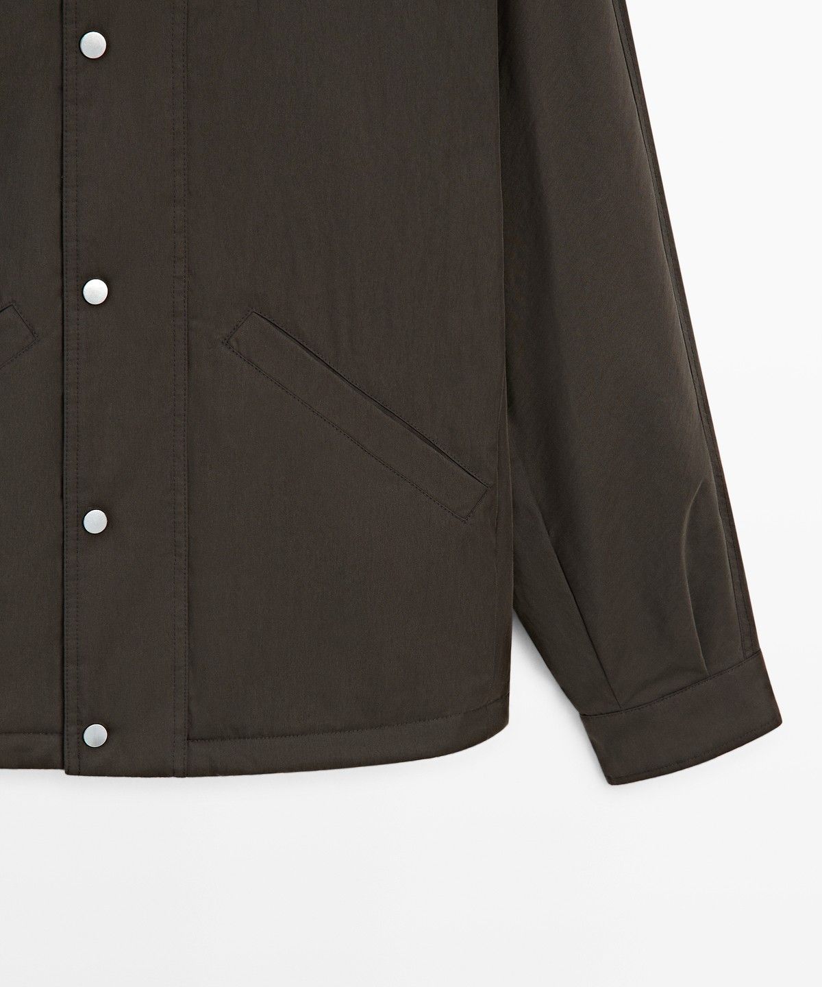 마시모두띠(MASSIMO DUTTI) 코튼 혼방 퍼널넥 재킷