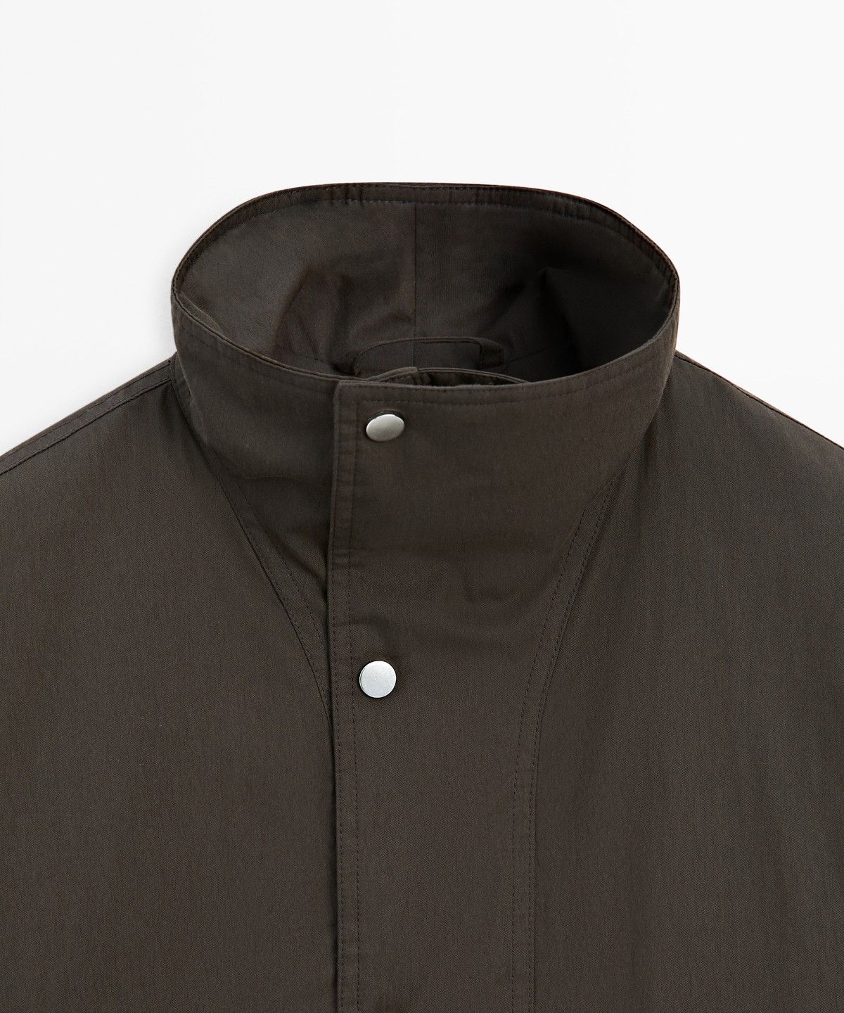 마시모두띠(MASSIMO DUTTI) 코튼 혼방 퍼널넥 재킷