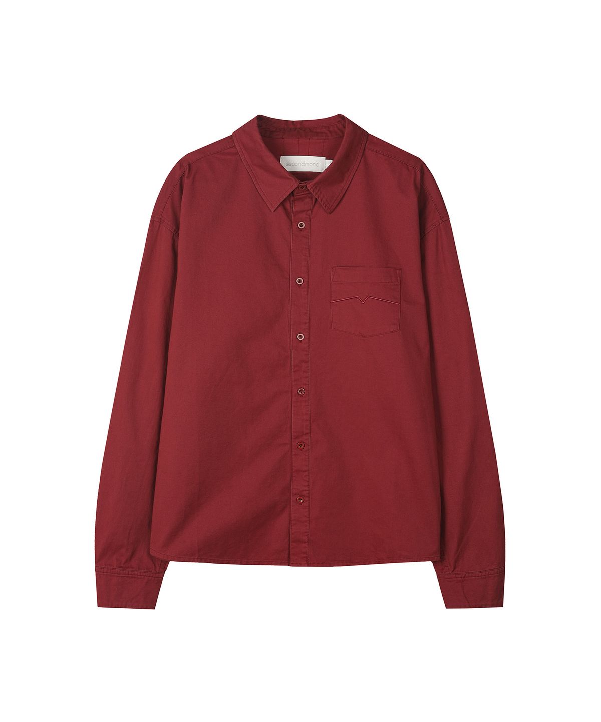 세컨모놀로그(SECONDMONO) [옷미새 미홀 콜라보]Washed Panel Shirt [RED]_SESH032RED