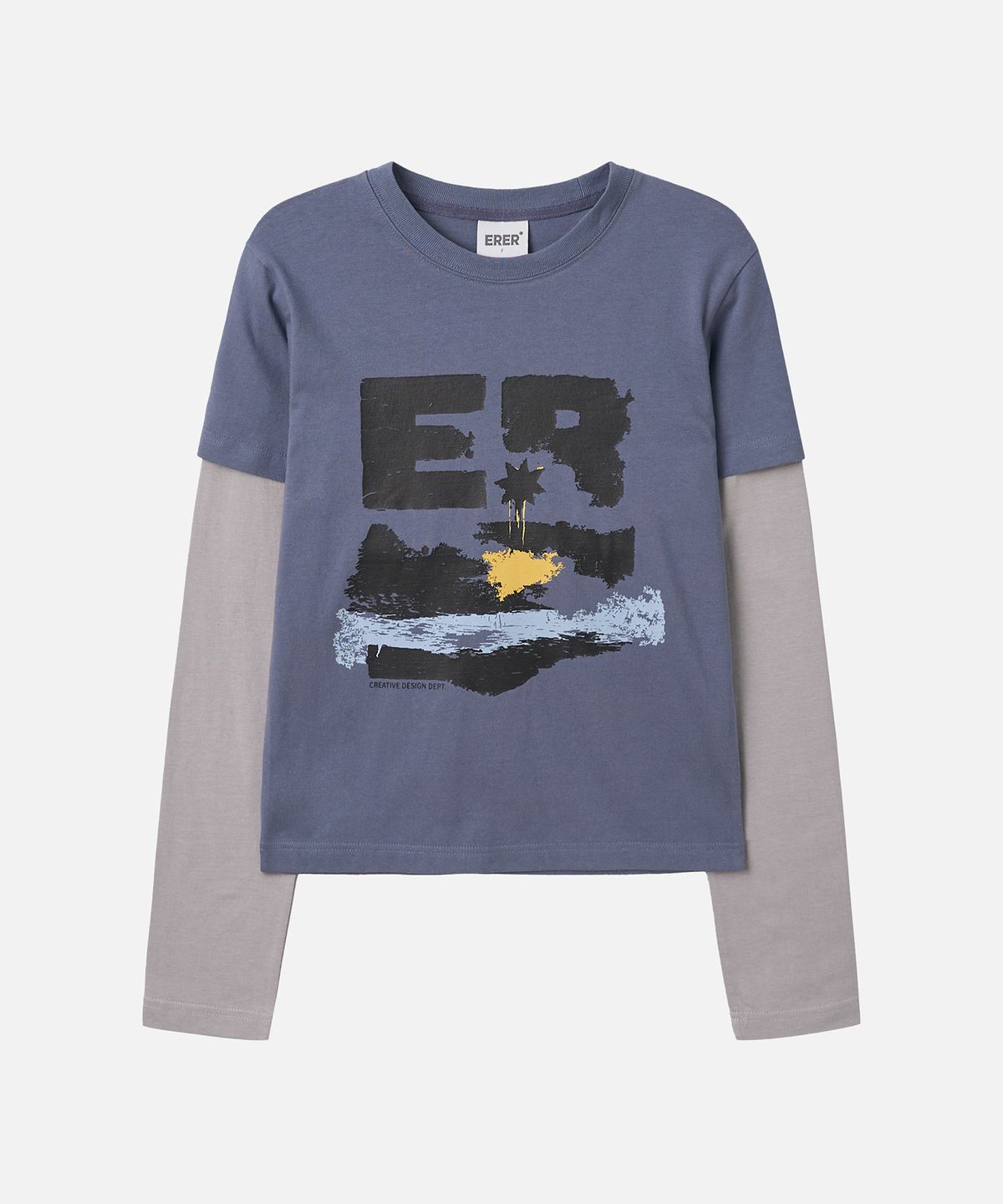 에르에르(ERER) Graphic Layered Long Sleeve Blue