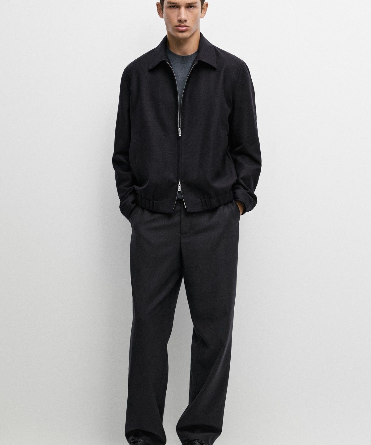 마시모두띠(MASSIMO DUTTI) 100% 울 토탈 룩 팬츠