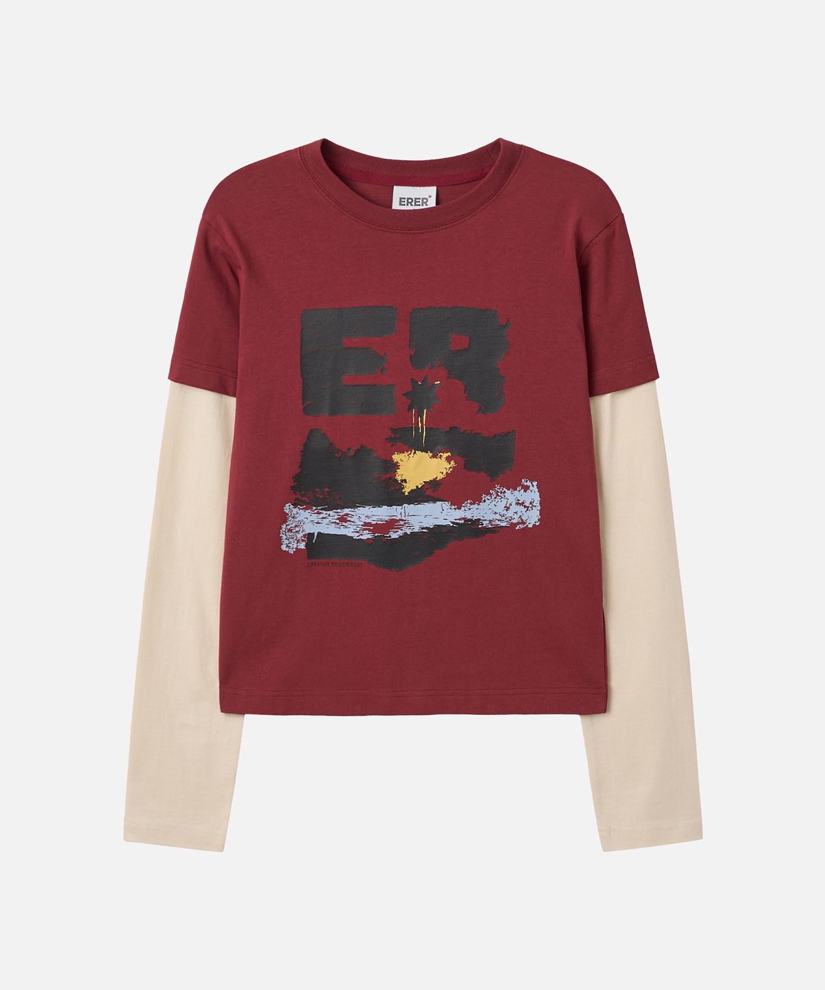 에르에르(ERER) Graphic Layered Long Sleeve Red