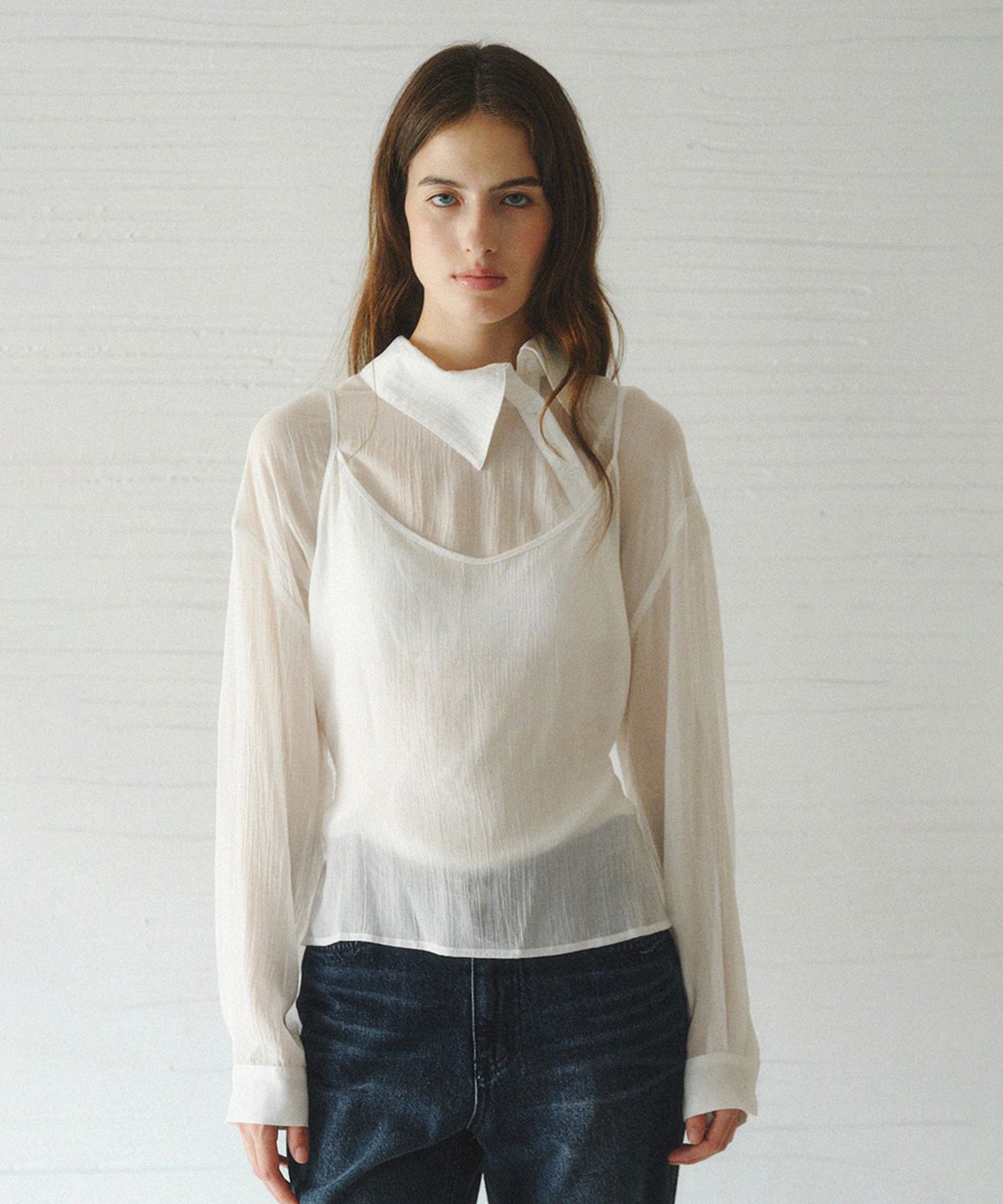 르니나(LENINA) NESIA bustier unbalanced blouse set_WHITE