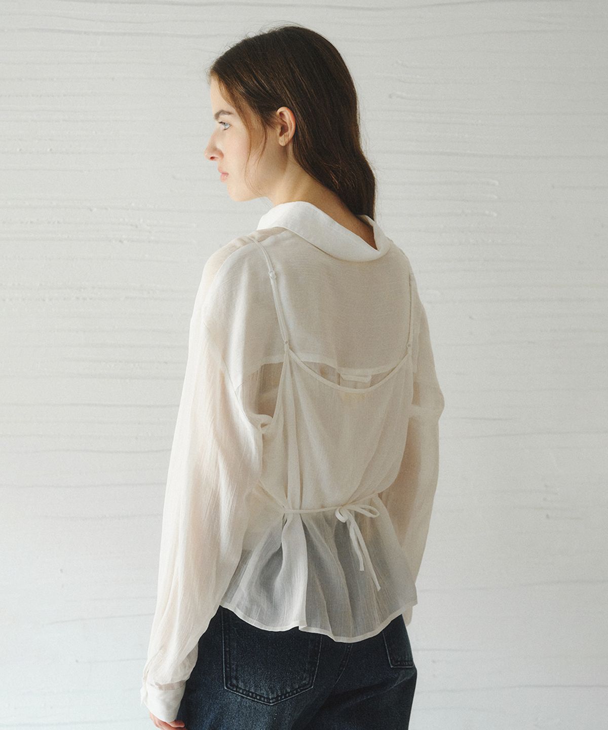 르니나(LENINA) NESIA bustier unbalanced blouse set_WHITE