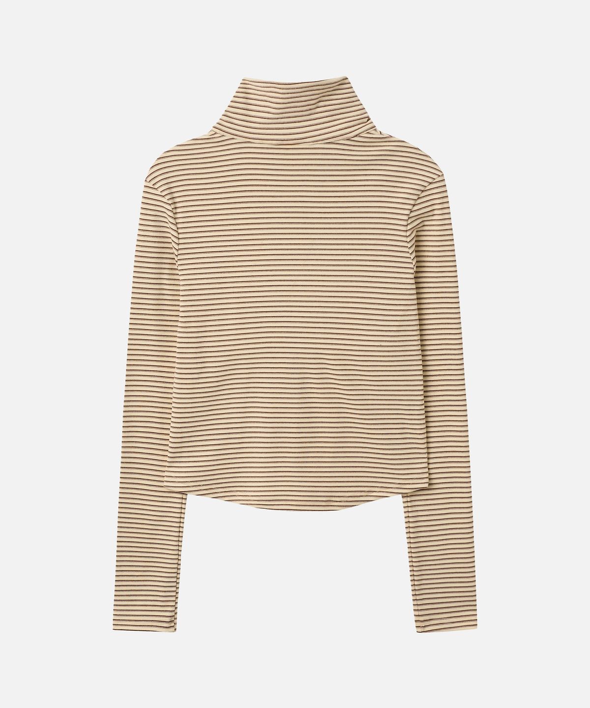 에르에르(ERER) Striped High Neck T-Shirt Ivory