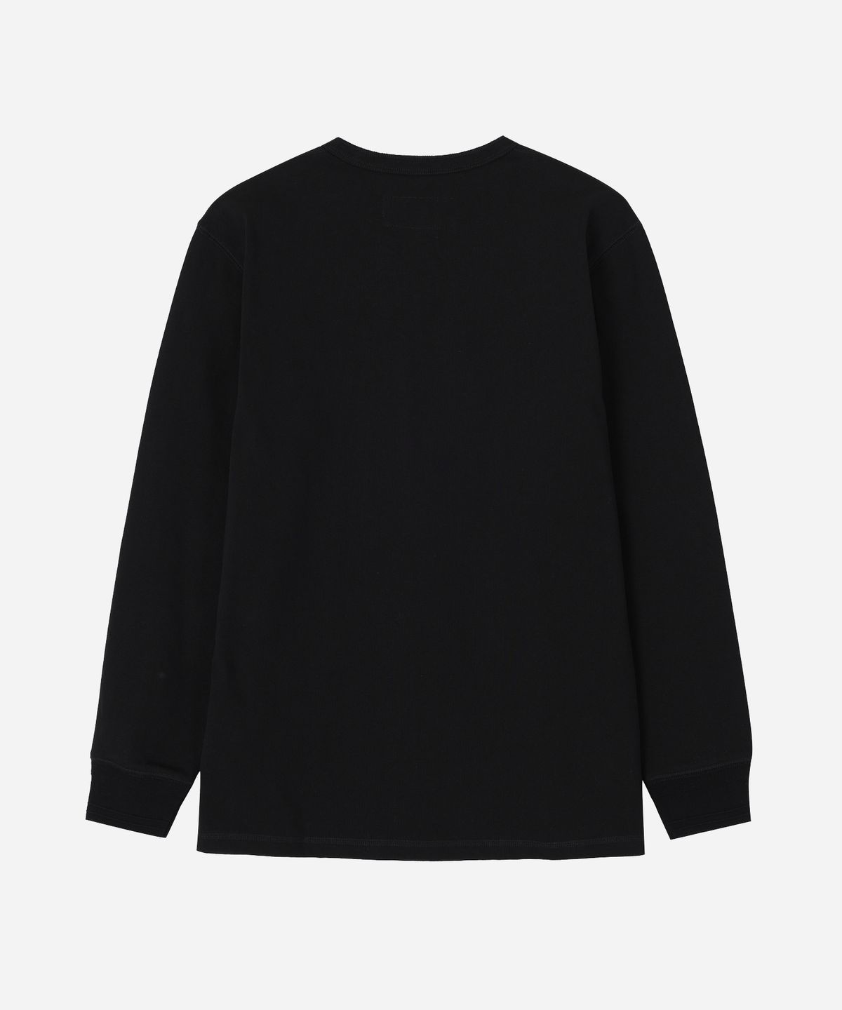 유니버셜 오버롤(UNIVERSAL OVERALL) HEAVYWEIGHT HENLEY NECK LONG SLEEVE T-SHIRT BLACK