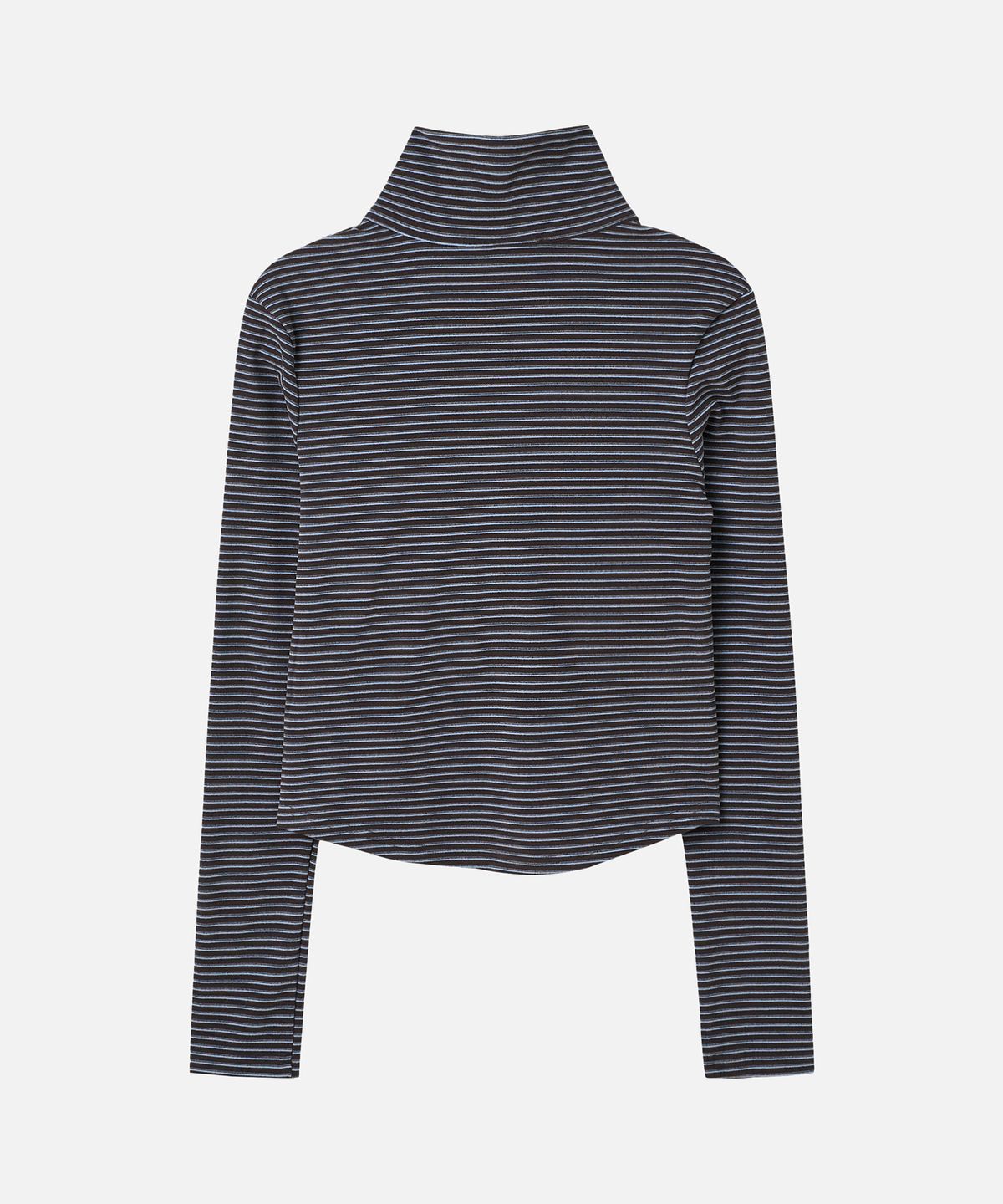 에르에르(ERER) Striped High Neck T-Shirt Charcoal