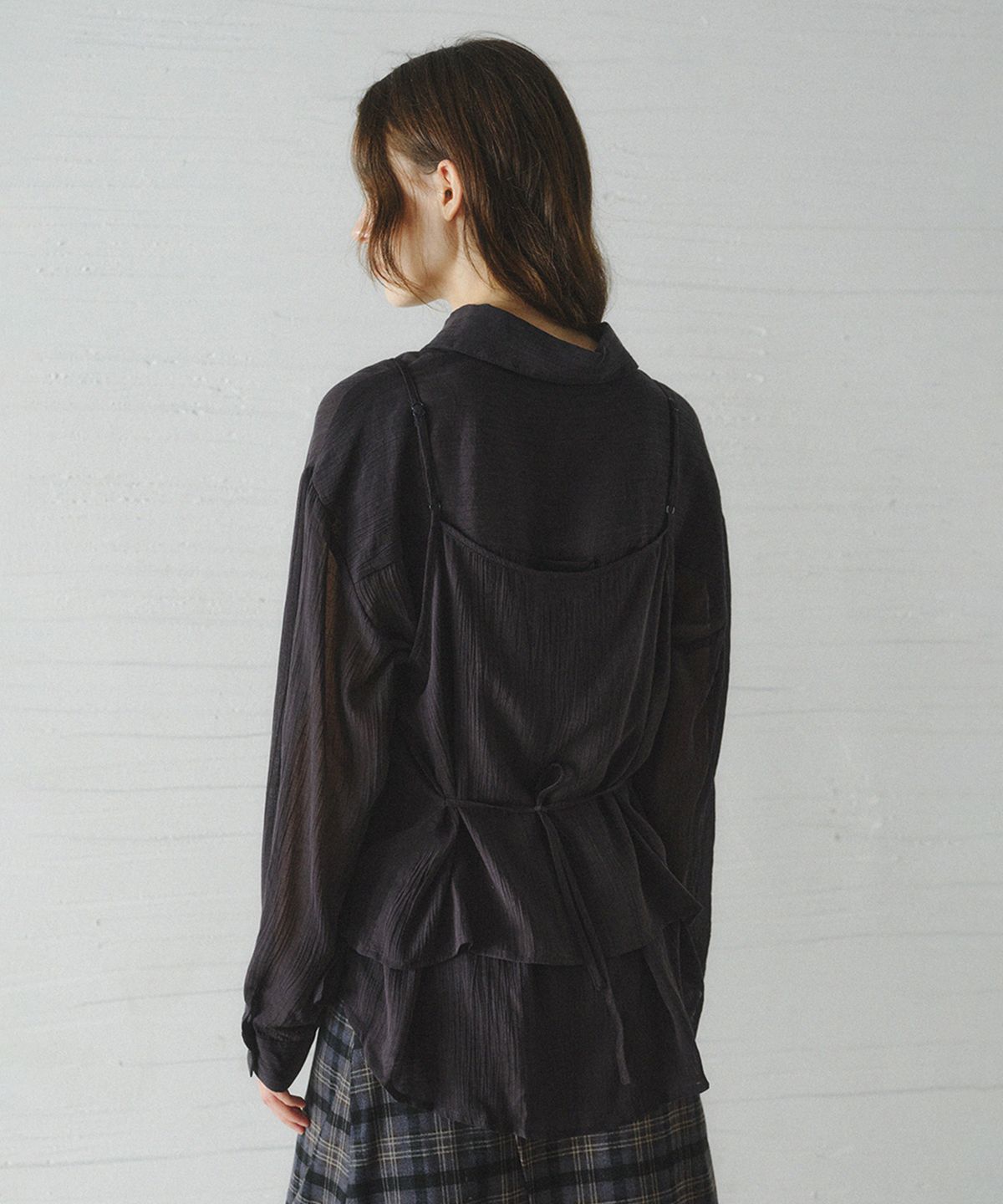 르니나(LENINA) NESIA bustier unbalanced blouse set_BLACK