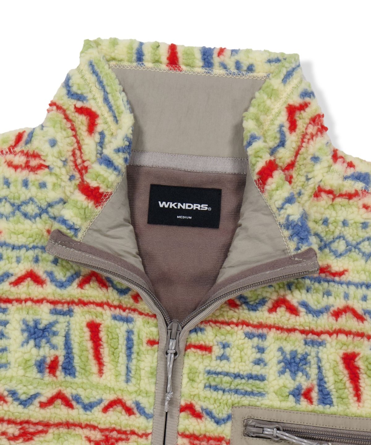 위캔더스(WKNDRS) AZTEC SHERPA JACKET (IVORY)