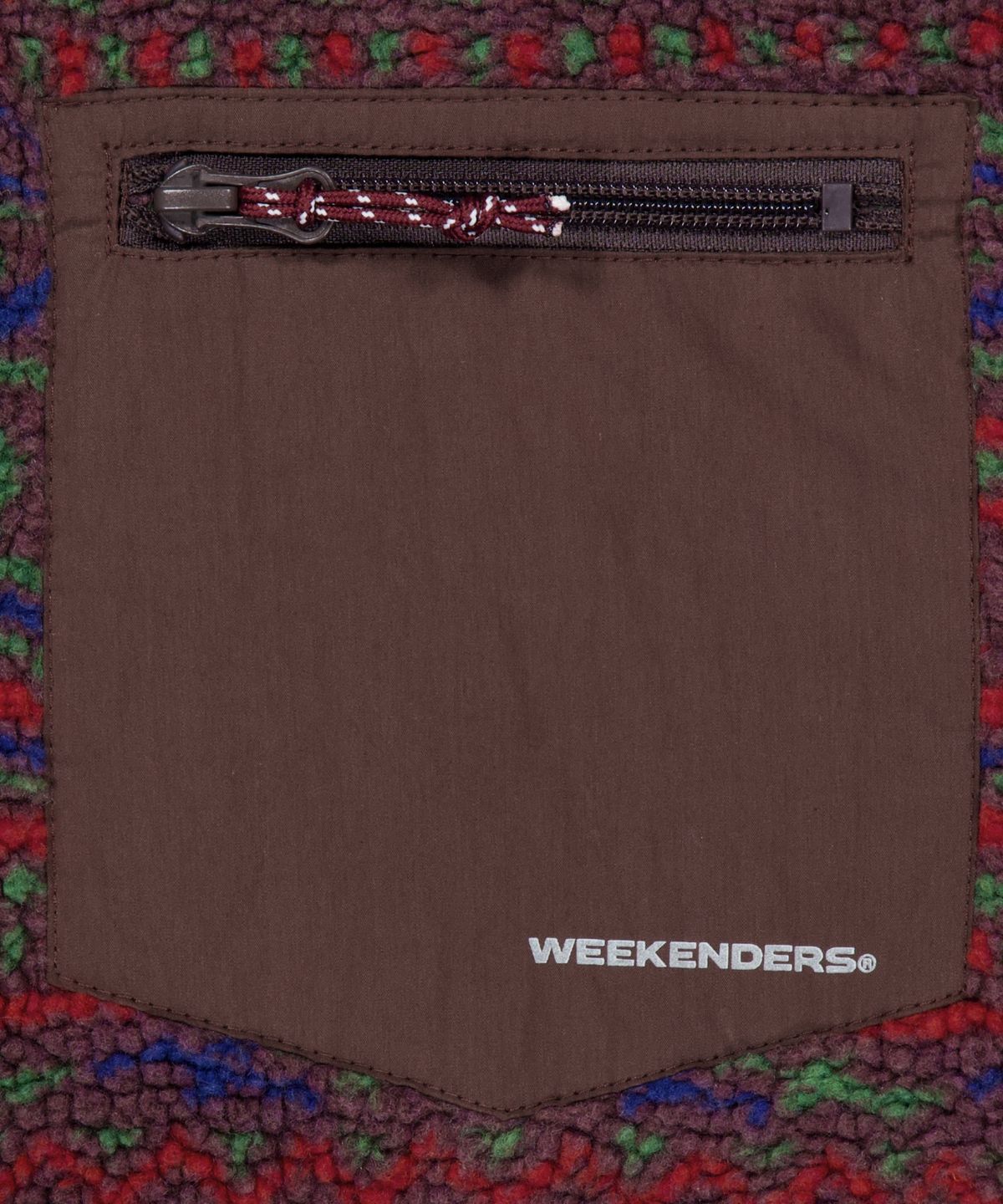 위캔더스(WKNDRS) AZTEC SHERPA JACKET (BURGUNDY)