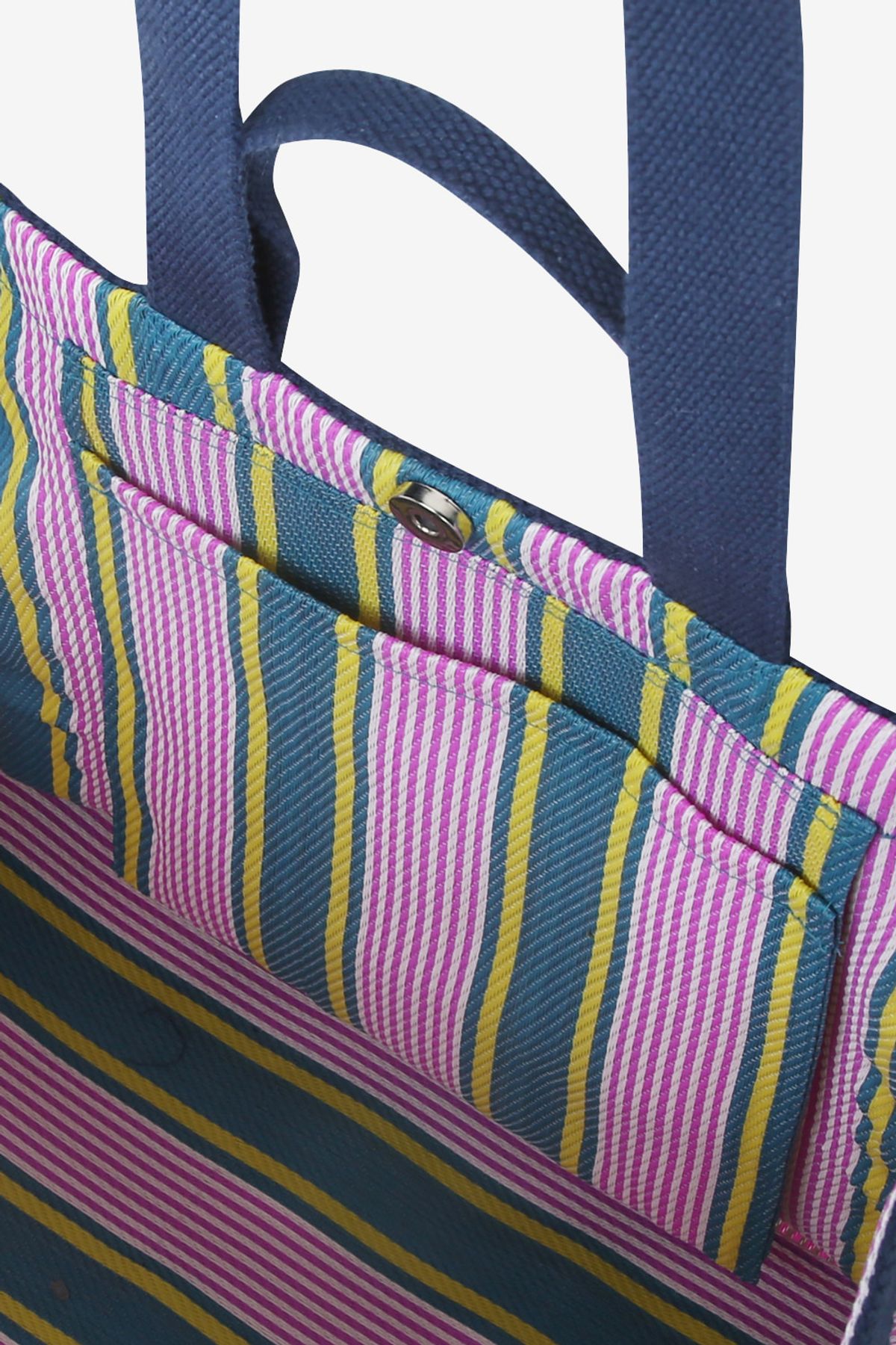 르몽생미셸(LE MONT ST MICHEL) [Moismont] Nylon Striped Tote Bag_Pink