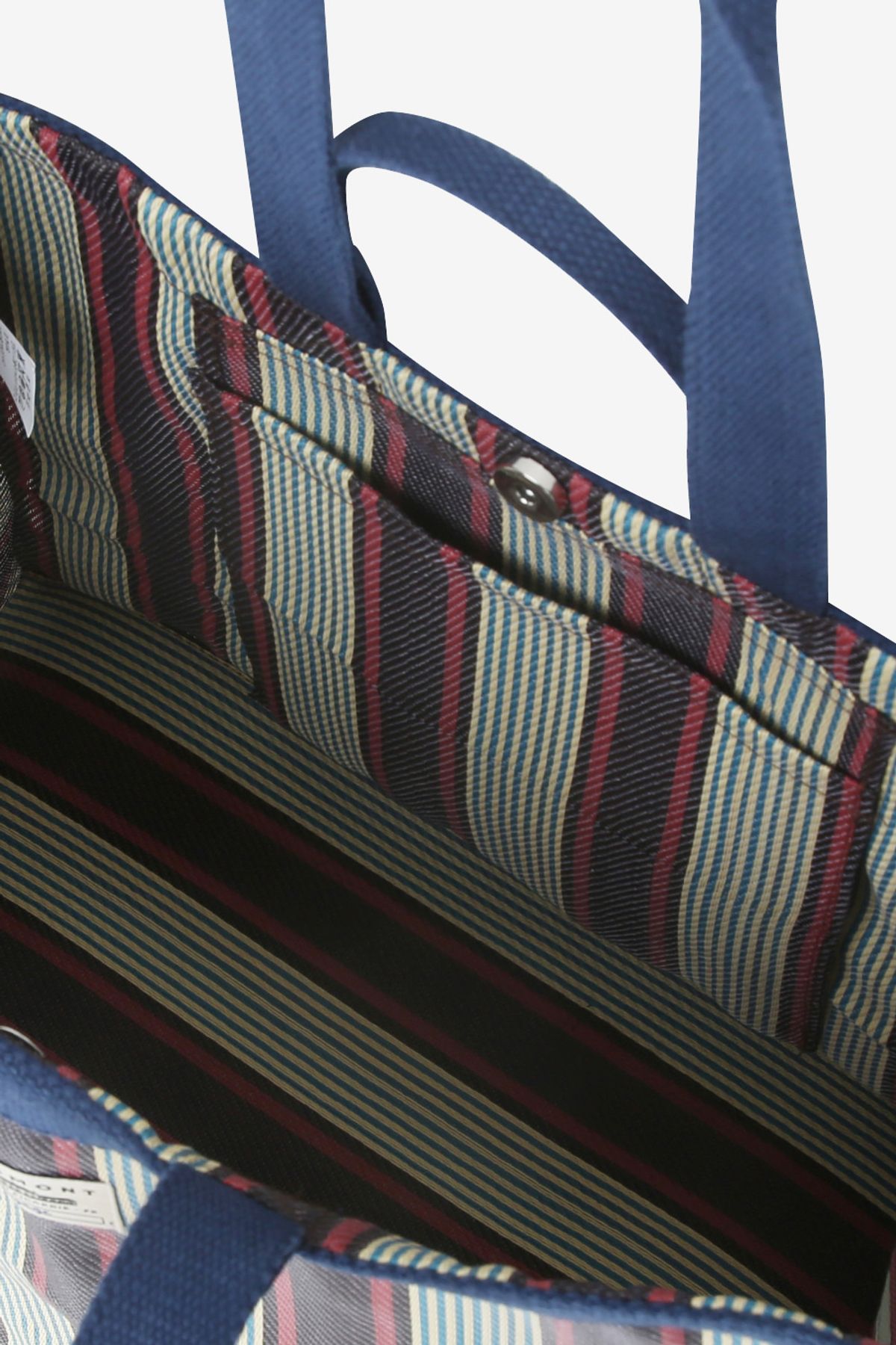 르몽생미셸(LE MONT ST MICHEL) [Moismont] Nylon Striped Tote Bag_Blue