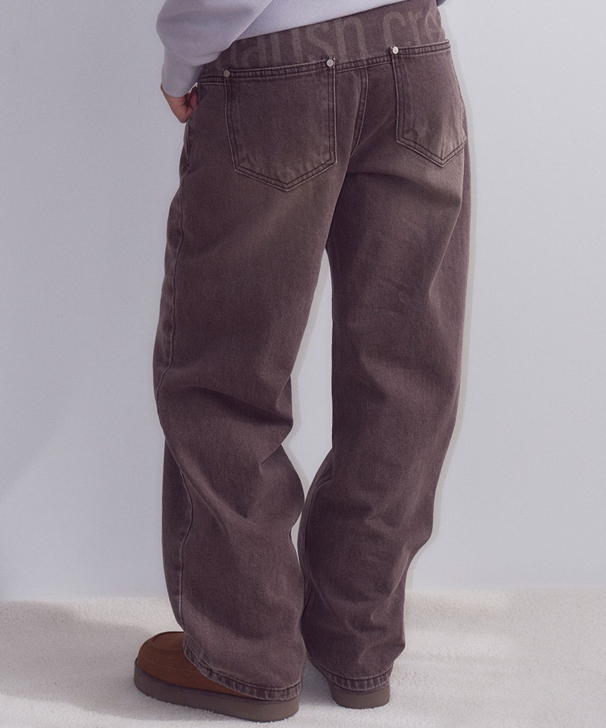 오피쉬(OAFISH) Hazy Wide Pants, Purple Brown
