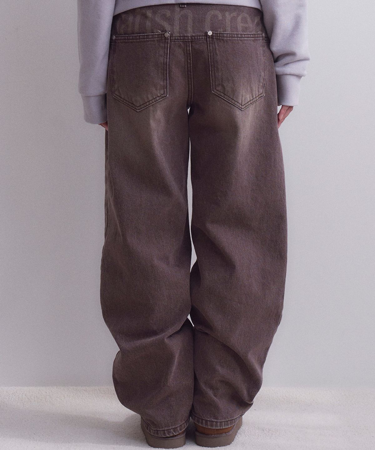 오피쉬(OAFISH) Hazy Wide Pants, Purple Brown