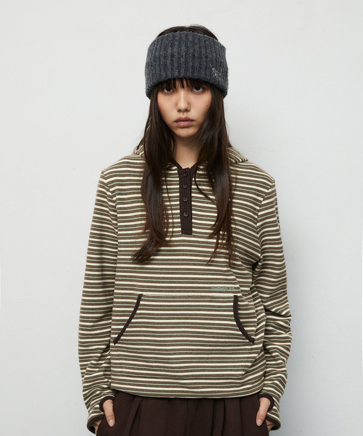 마하그리드(MAHAGRID) KNIT HAIR BAND[CHARCOAL]