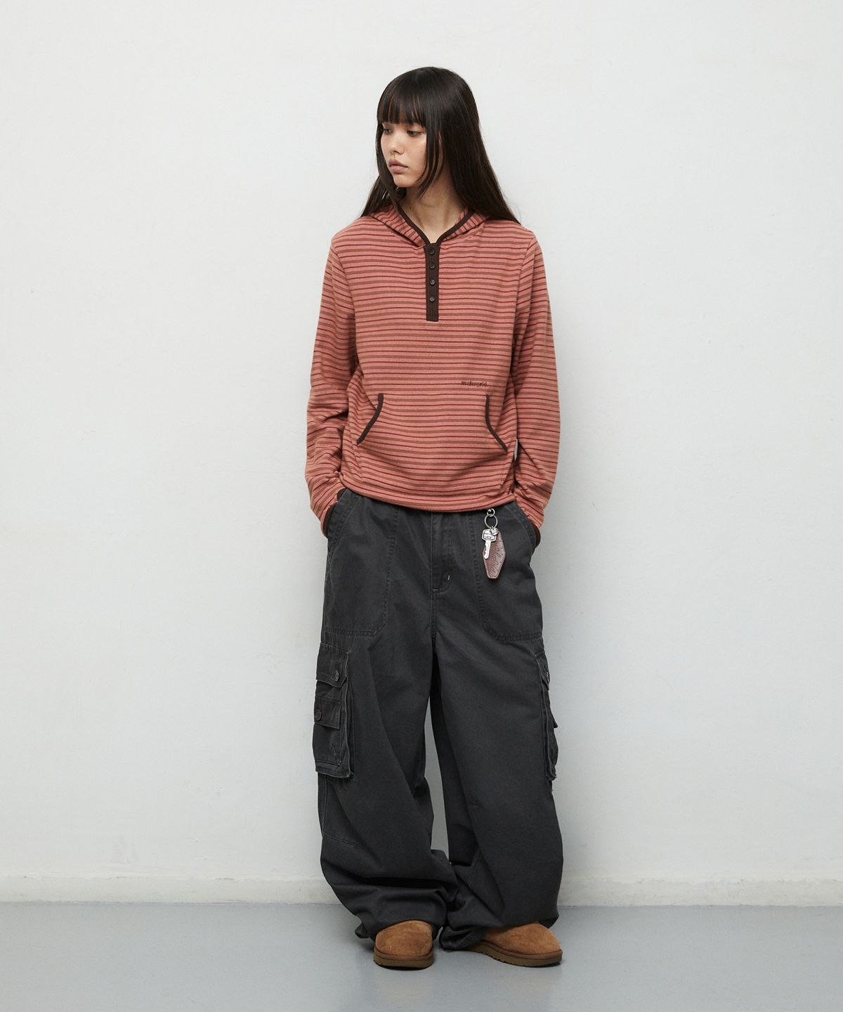 마하그리드(MAHAGRID) FLEECE HOOD LONG SLEEVE[RED]
