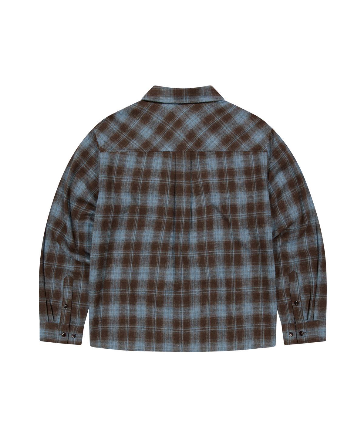 마하그리드(MAHAGRID) TWO POCKET CROP CHECK SHIRT[BROWN]