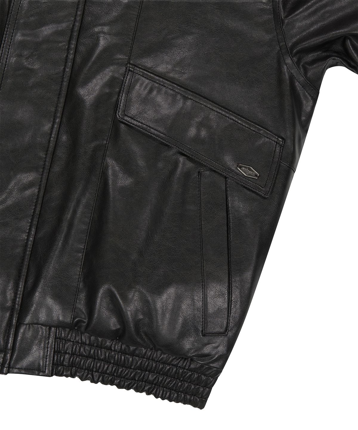 마하그리드(MAHAGRID) FAUX LEATHER BLOUSON JACKET[BLACK]