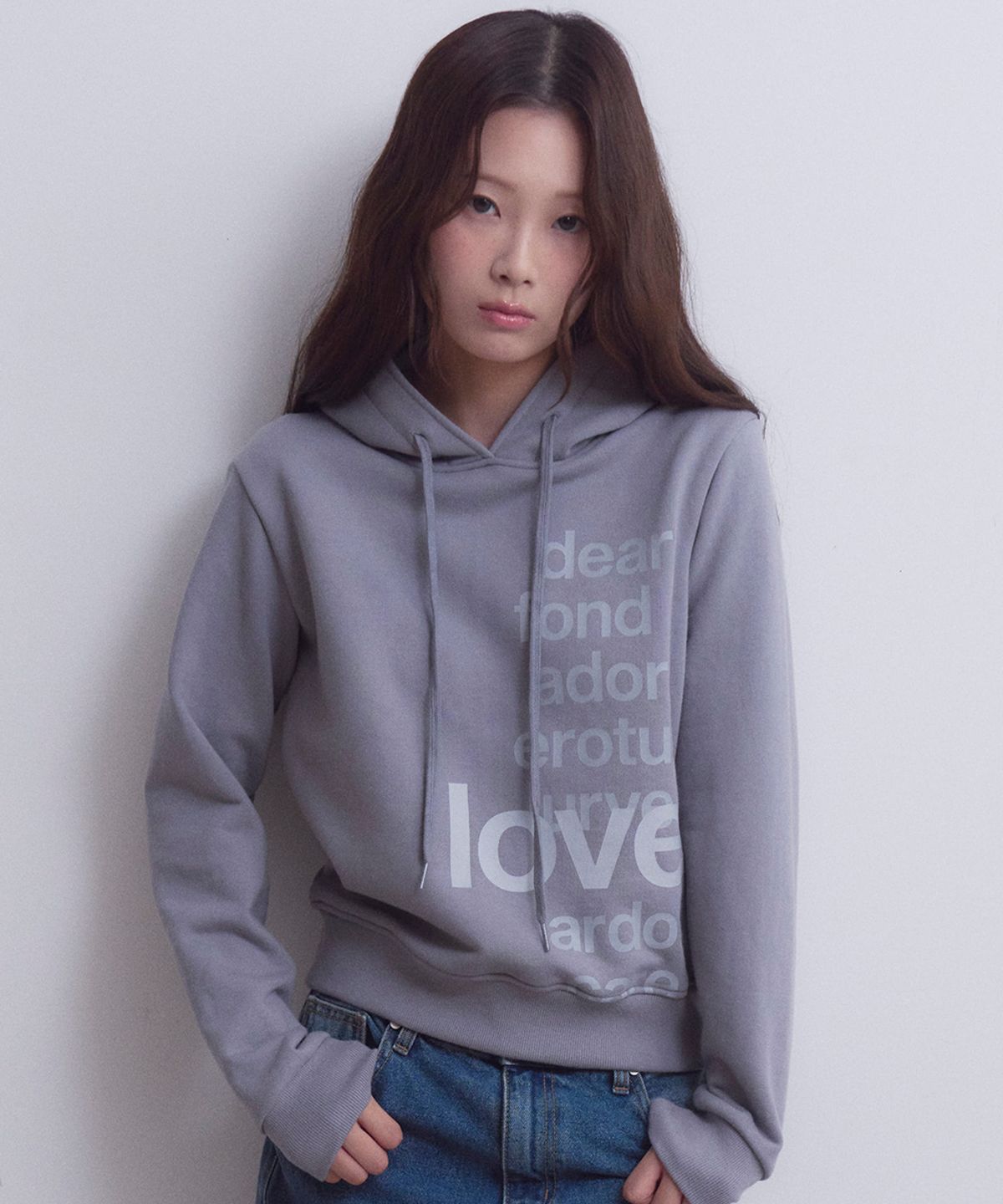 오피쉬(OAFISH) Lettering Hoodie, Gray Charcoal