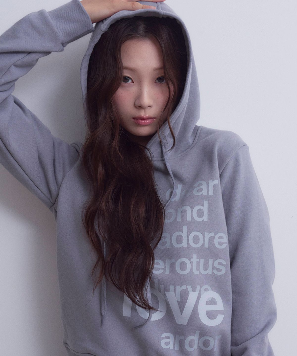 오피쉬(OAFISH) Lettering Hoodie, Gray Charcoal