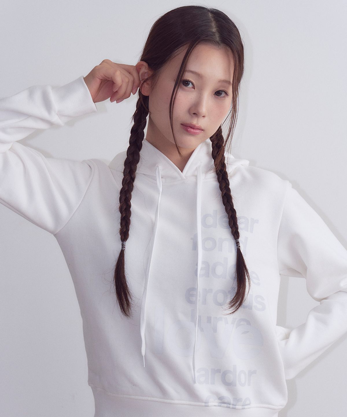 오피쉬(OAFISH) Lettering Hoodie, White Gray