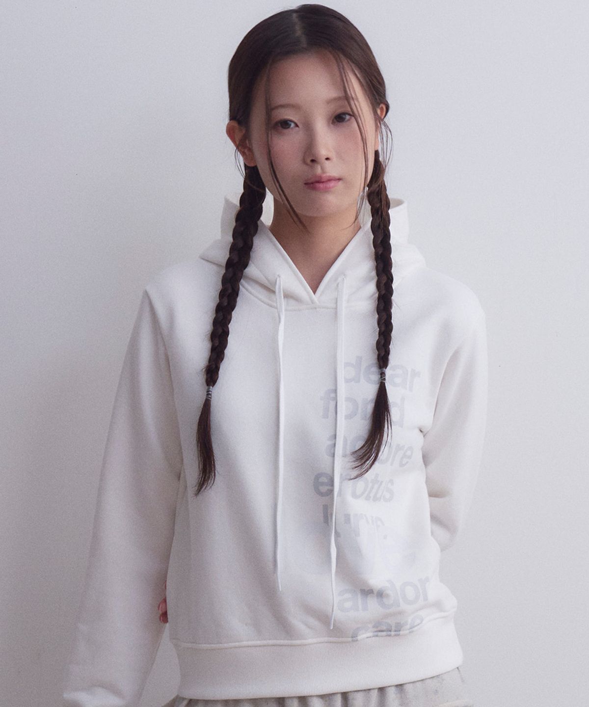 오피쉬(OAFISH) Lettering Hoodie, White Gray