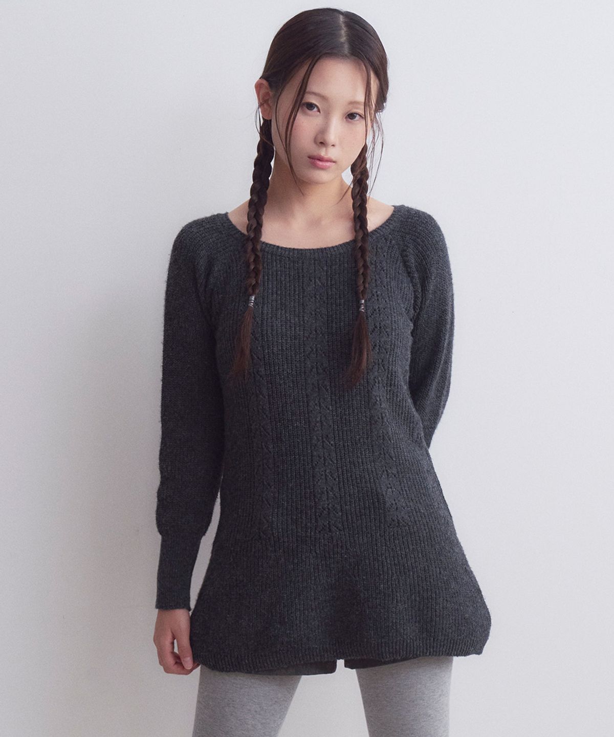 오피쉬(OAFISH) Hachi Knit Dress, Charcoal