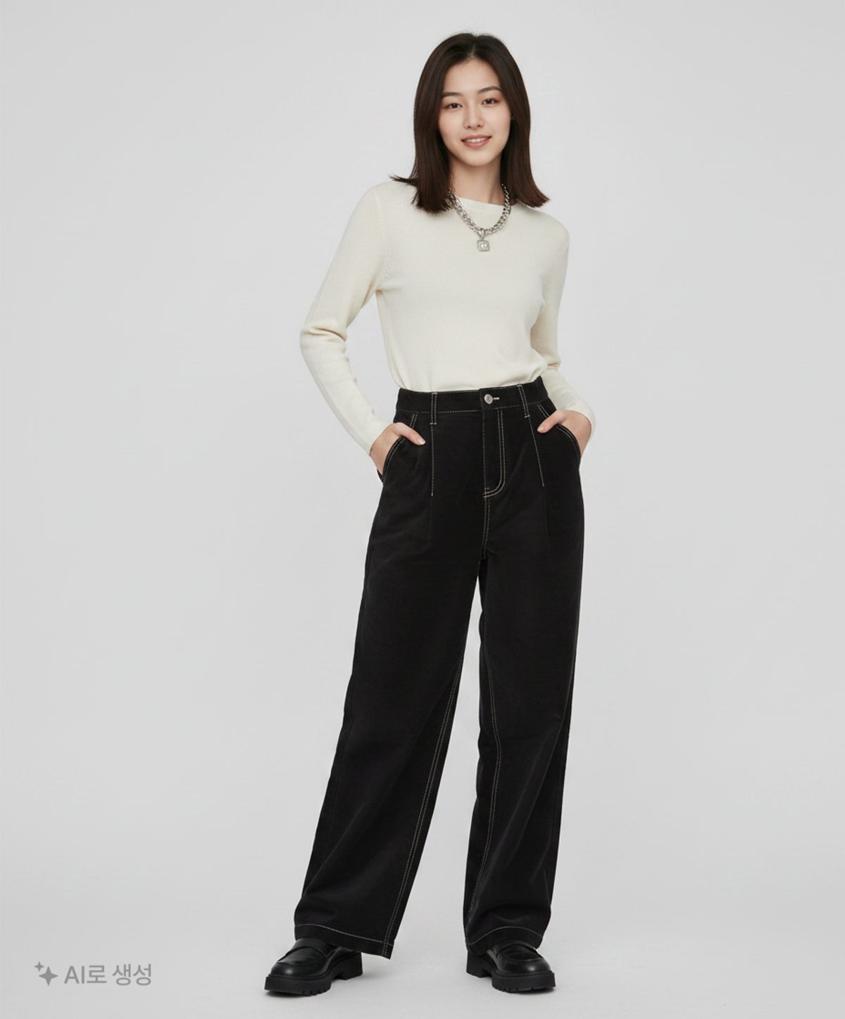 다이애그널(DIAGONAL) TUCK WIDE VELVET PANTS (black) S