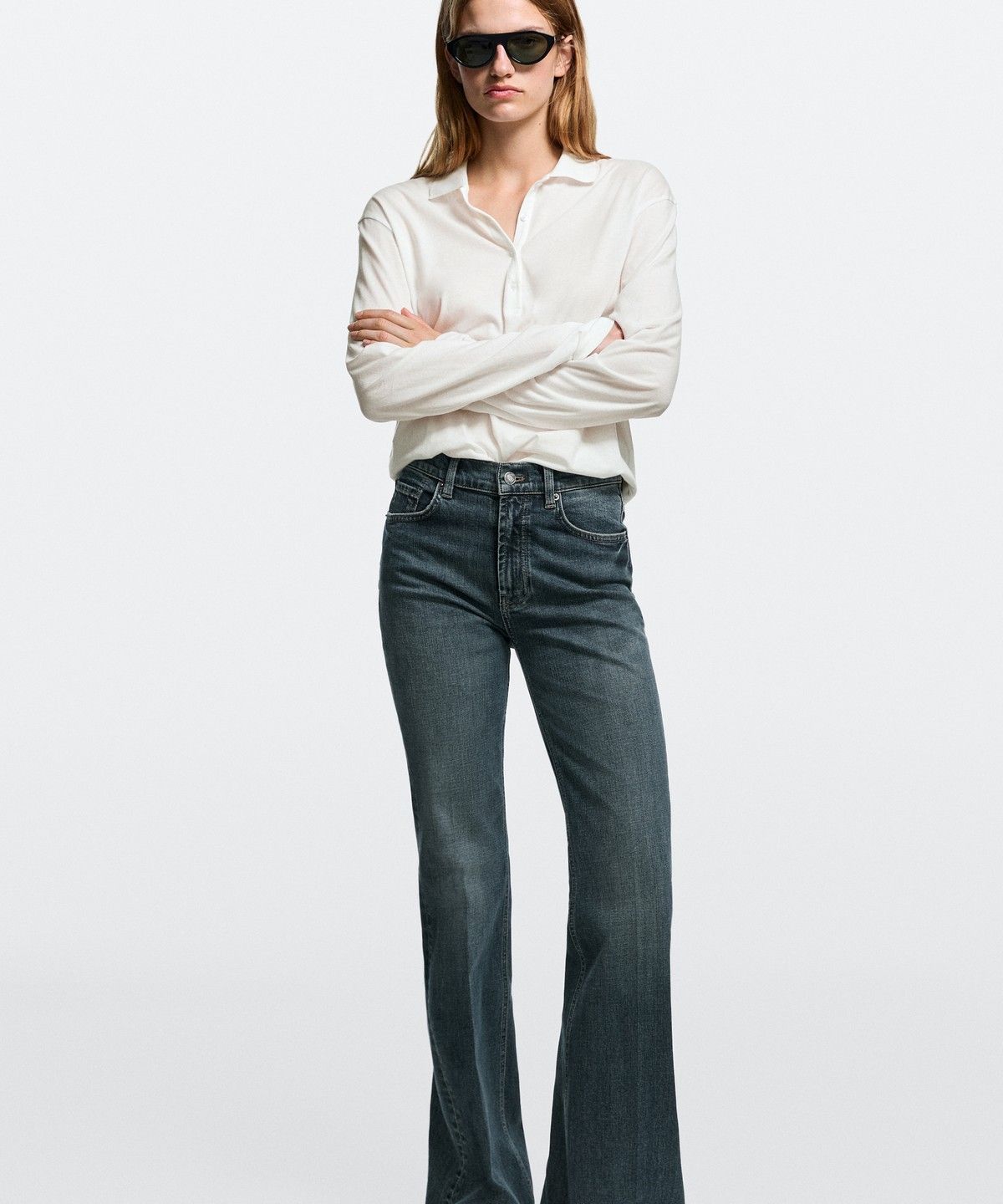 마시모두띠(MASSIMO DUTTI) 하이라이즈 스키니 플레어 진