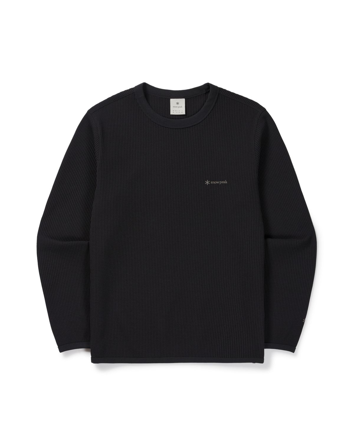 스노우피크 어패럴(SNOWPEAK APPAREL) 테이진 델타피크 와플 맨투맨 (S26FUTHT16) Black