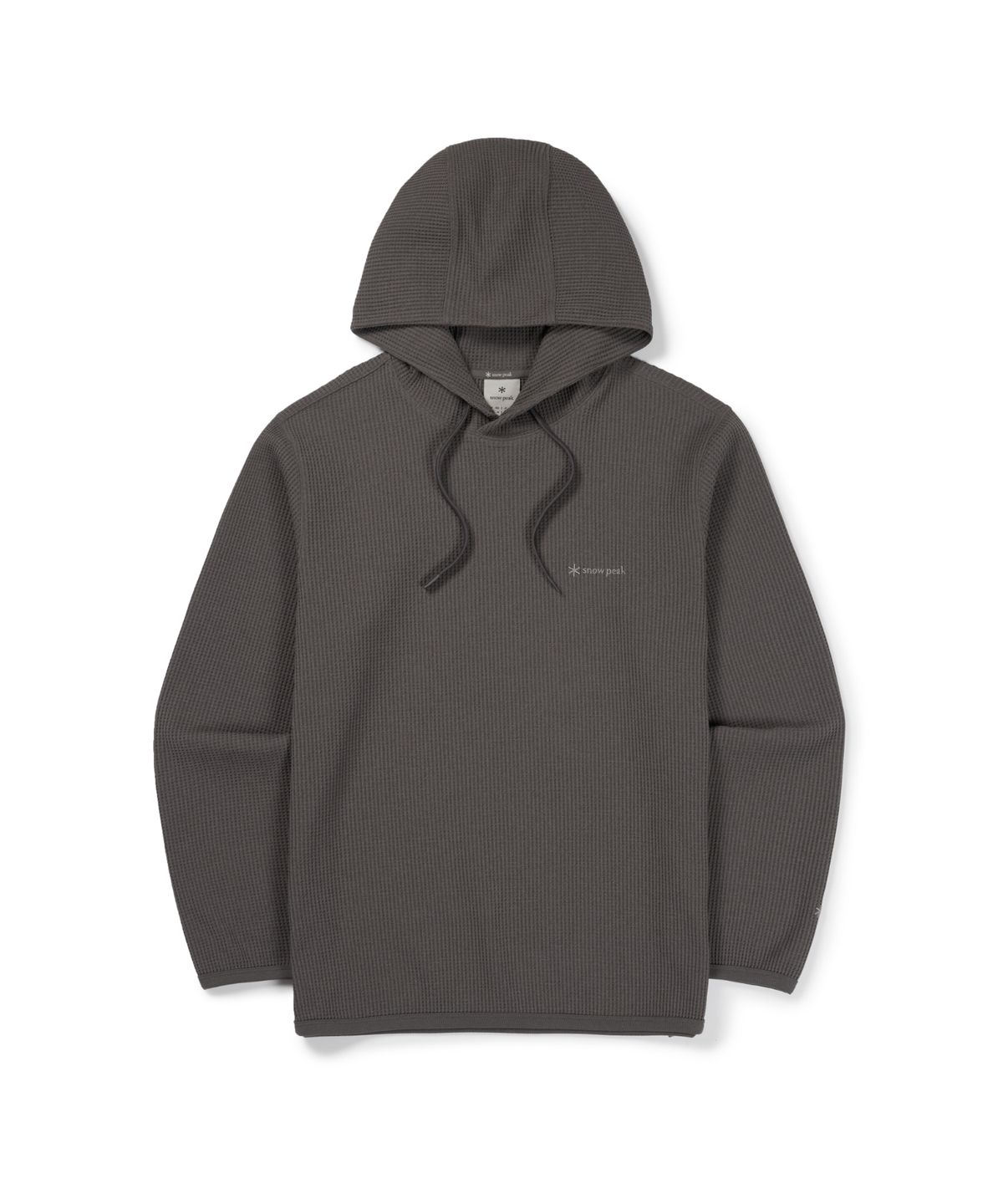 스노우피크 어패럴(SNOWPEAK APPAREL) 테이진 델타피크 와플 후드 티셔츠 (S26FUTHD16) Dark Gray