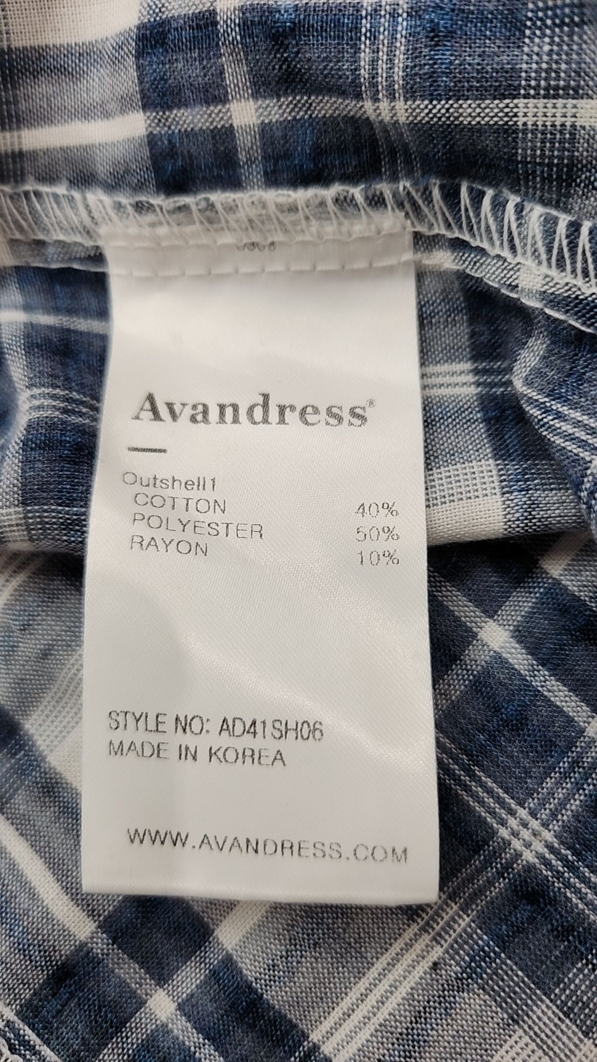 어반드레스(AVANDRESS) Slender Check Shirt BLUE S