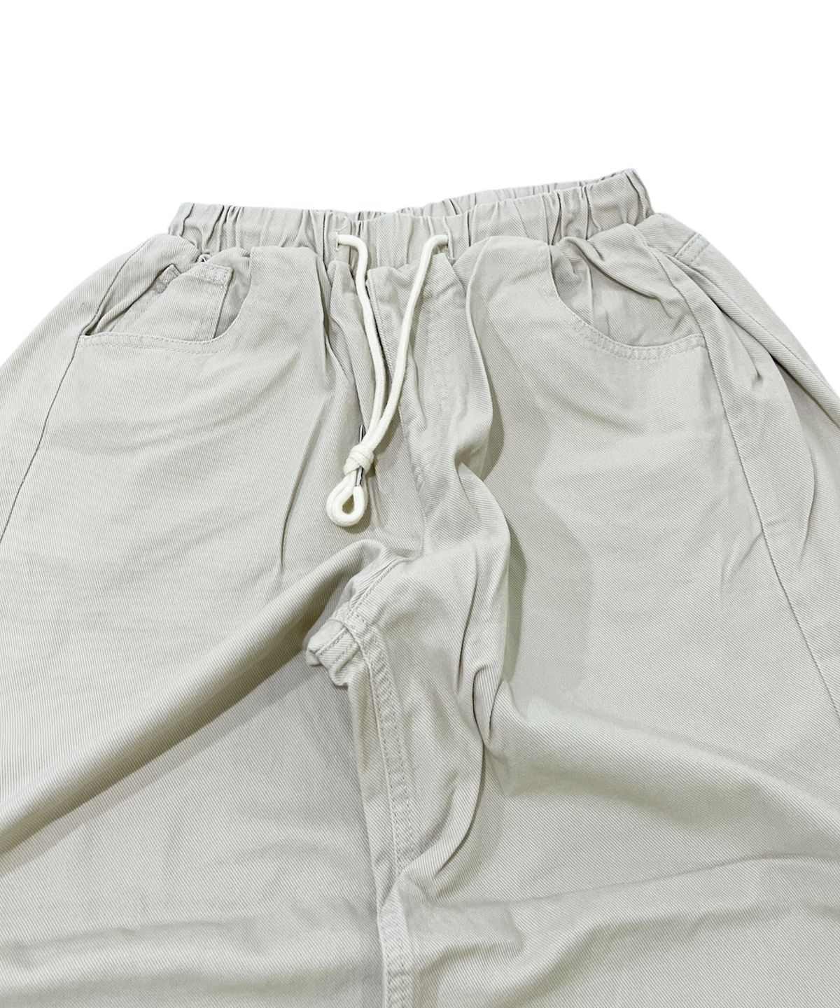 스케이터락(SK8ER ROCK) Side Tuck Cotton Curved Pants (Cream)