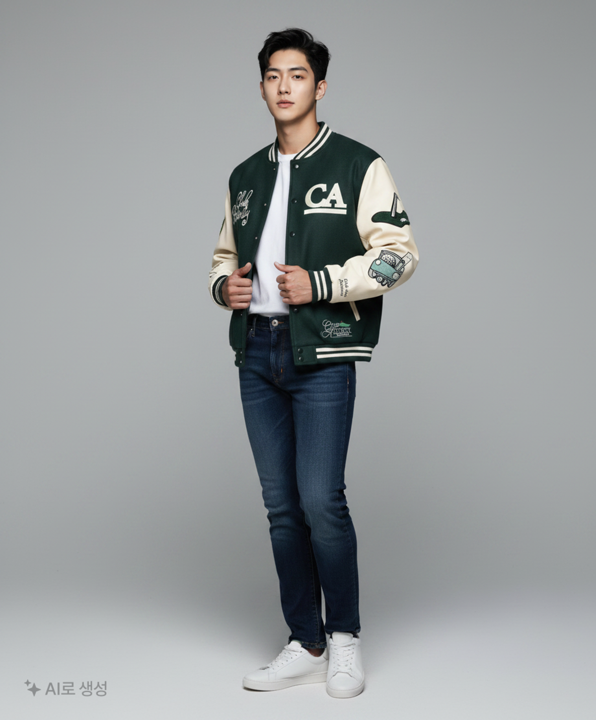 클럽액티비티(CLUBACTIVITY) Letterman Jacket Green L