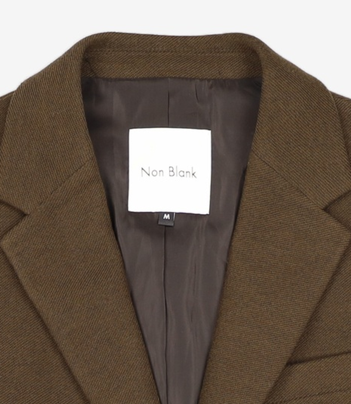 넌블랭크(NONBLANK) 세미 오버 핏 저지 블레이저_DARK BROWN M