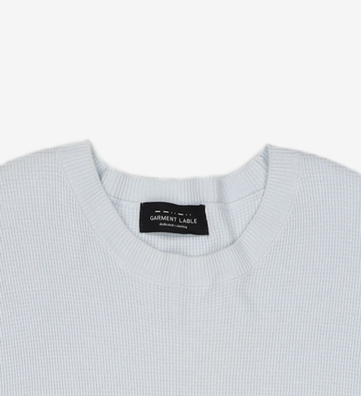가먼트레이블(GARMENT LABLE) Shory Sleeve Waffle Knit - Sky Blue S