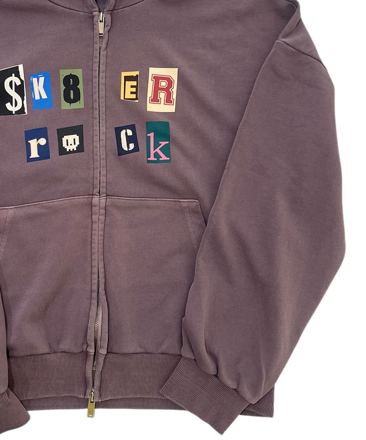 스케이터락(SK8ER ROCK) Collage Logo Pigment Sweat Hood Zip-Up (Purple )