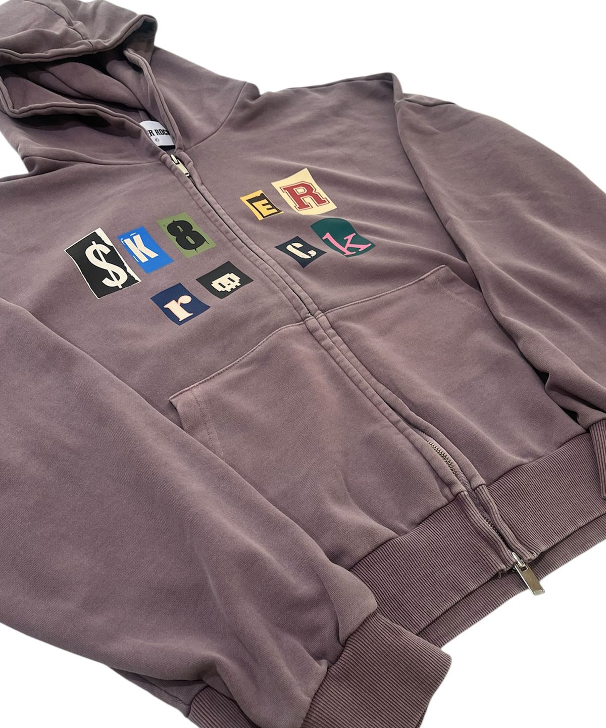스케이터락(SK8ER ROCK) Collage Logo Pigment Sweat Hood Zip-Up (Purple )