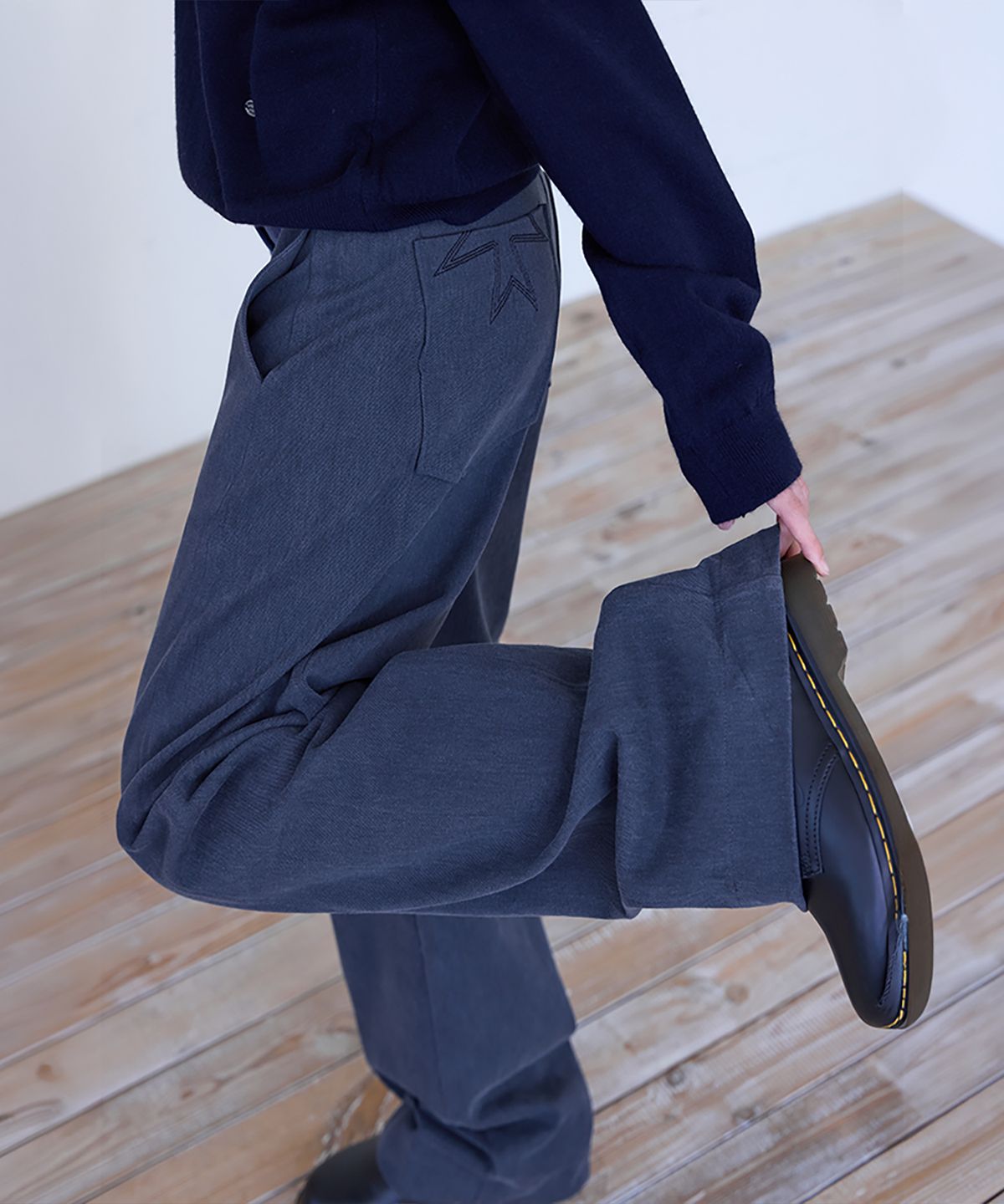 런던다다(LONDONDADA) Relaxed Straight Chino Pants, NAVY