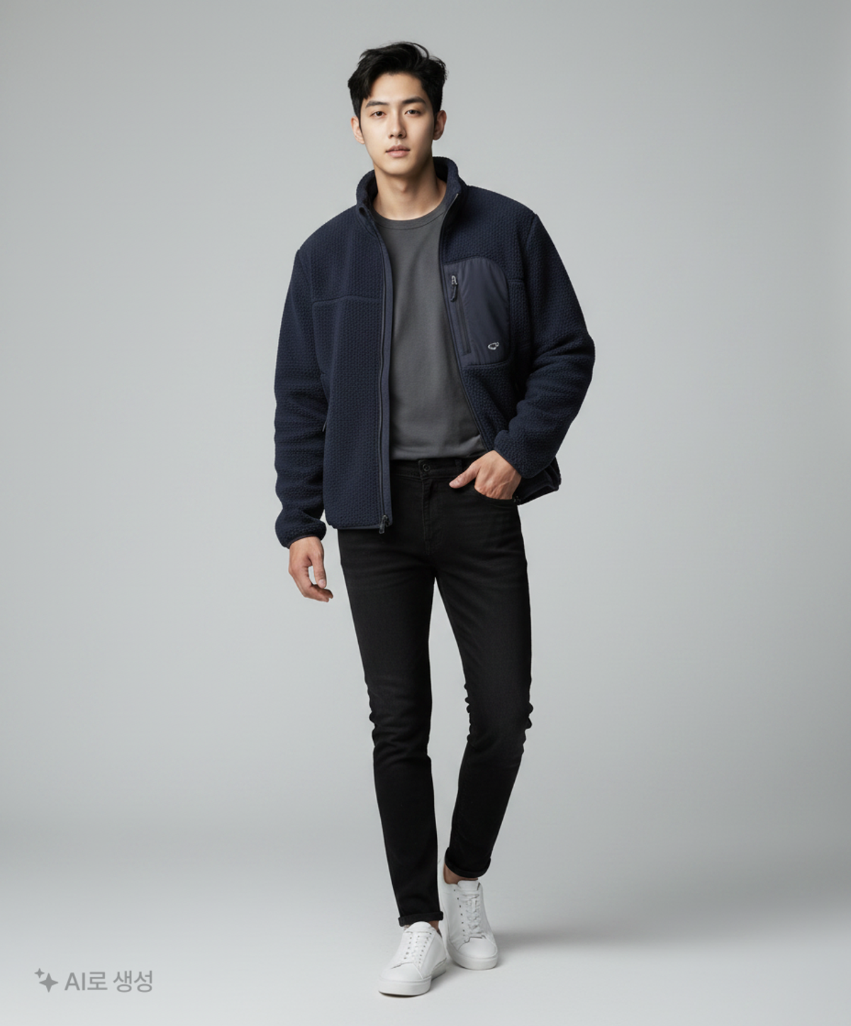 네이더스(NEITHERS) 3-POCKET FLEECE HALF NECK JACKET (DARK NAVY) 3