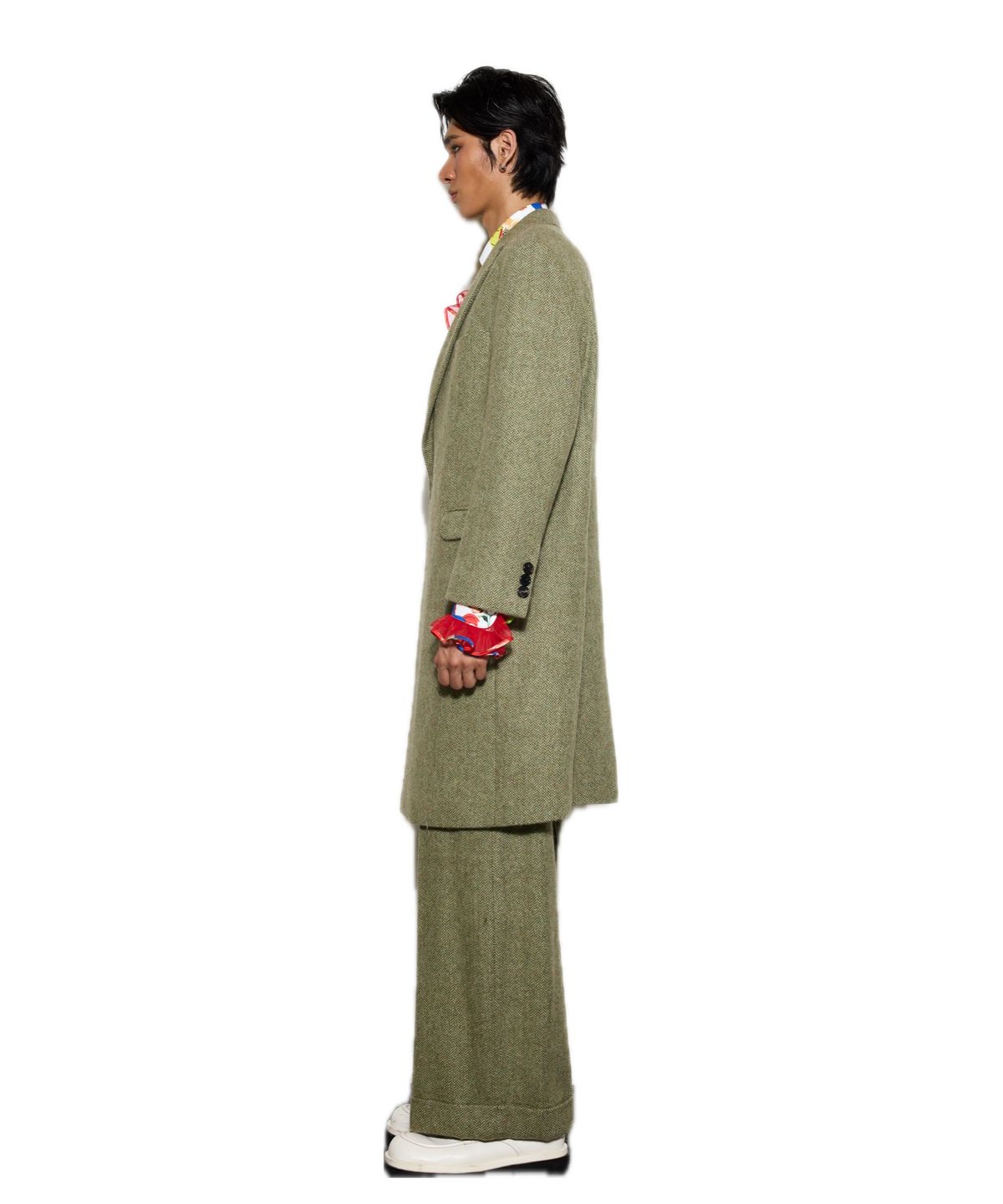 그리디어스(GREEDILOUS) Herringbone Weave Straight Long Coat