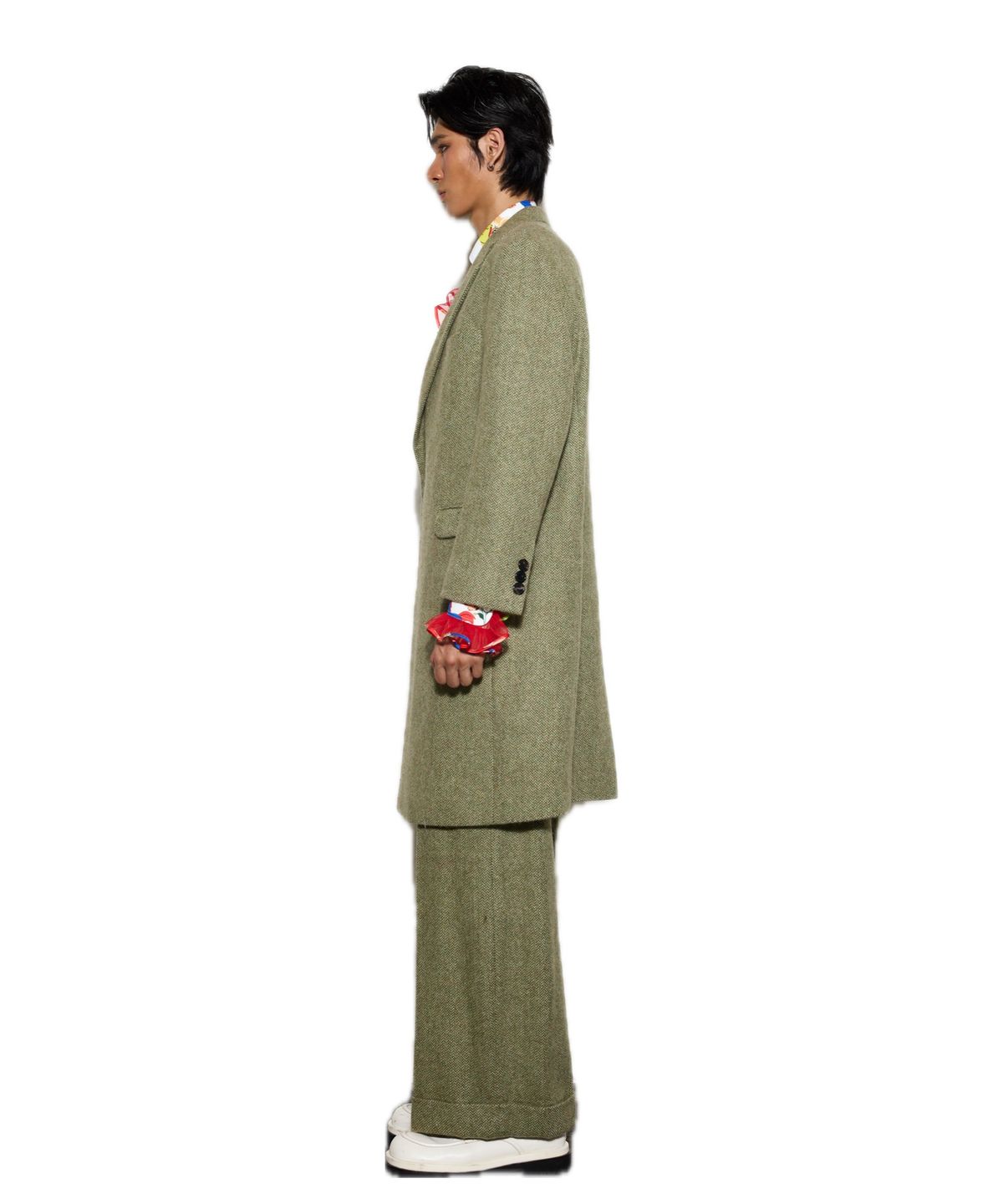 그리디어스(GREEDILOUS) Herringbone Weave Straight Long Coat