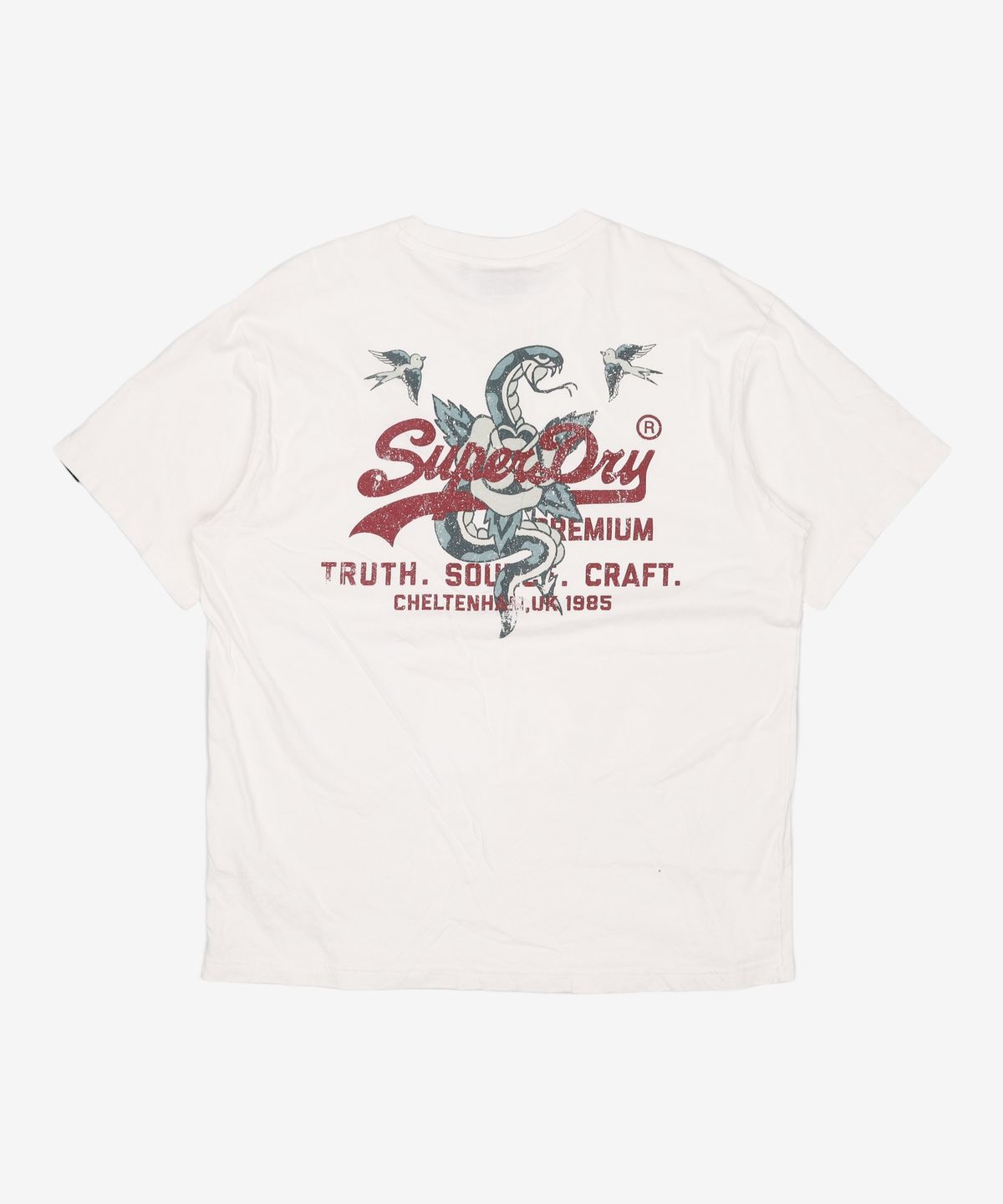 슈퍼드라이(SUPERDRY) 스네이크 로고 티셔츠 화이트 XL