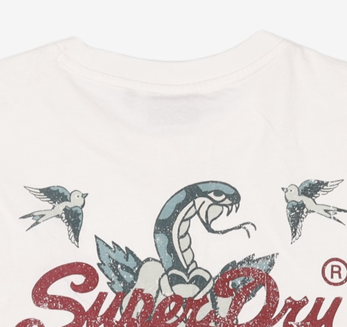 슈퍼드라이(SUPERDRY) 스네이크 로고 티셔츠 화이트 XL
